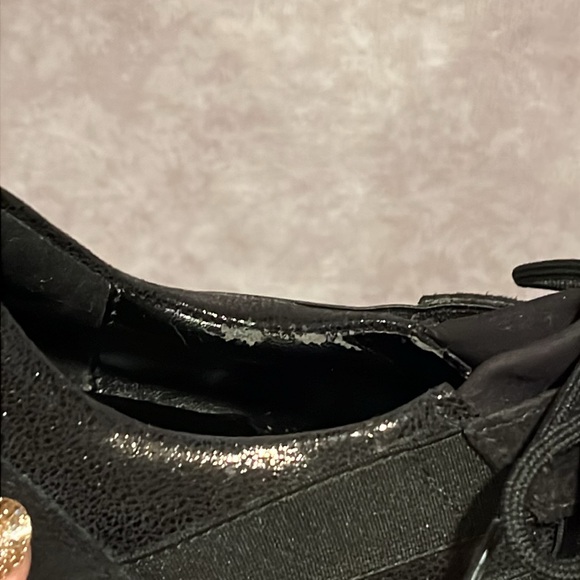 Sesto Meucci Black Metallic Leather Lace-Up Shoes size 9.5 narrow - Picture 6 of 7